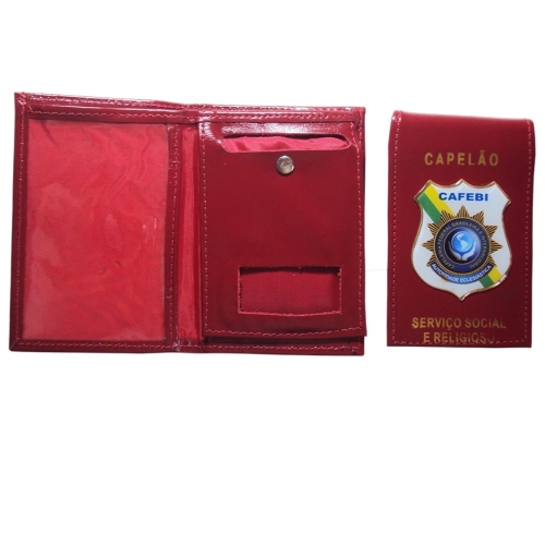 Carteira com Lingueta Destacável e Brasão Resinado – Couro Legítimo-128BPC