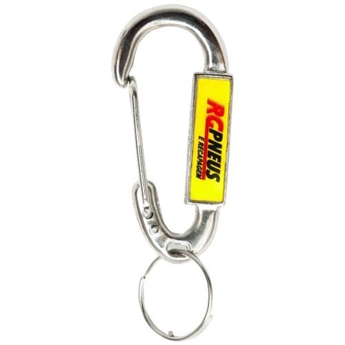 Chaveiro Mosquete Personalizado – Metal com Resina Epóxi e Banho Níquel-107H