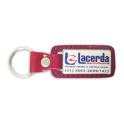 Chaveiro de Couro com Metal – Resina Vitrificada e Acabamento Premium-C2P