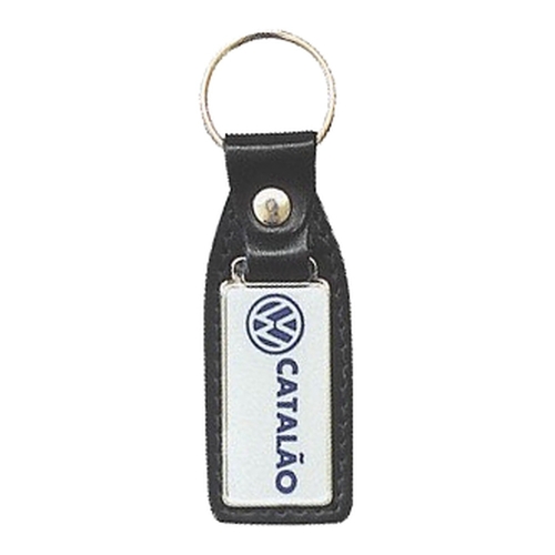 Chaveiro de Couro com Metal – Resina Vitrificada e Impressão Digital-C4P