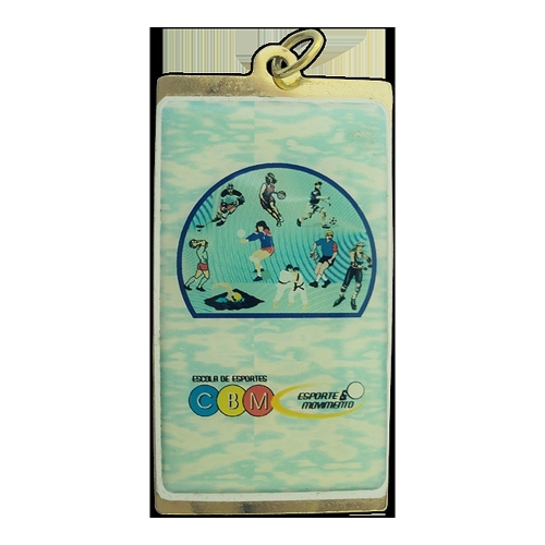 Medalha Resinada M 66x33 mm – Retangular com Resina Epóxi e Fita-M66