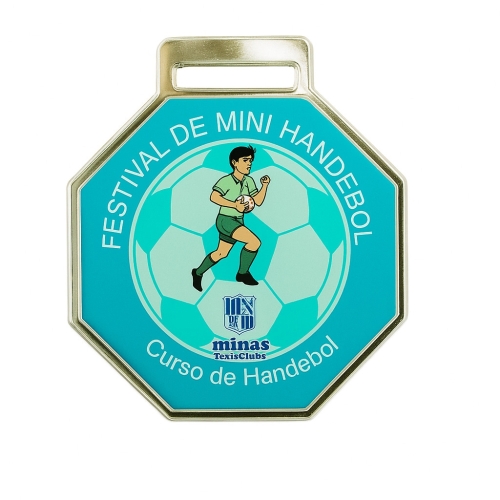 Medalha Resinada Personalizada P – Formato Hexagonal 33x33 mm com Fita-C27