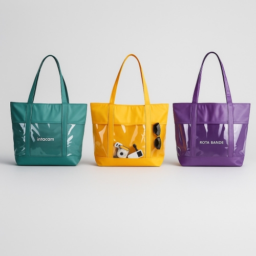 Sacola Personalizada com Botão de Pressão e Bolso Transparente – Nylon 70-SC22000