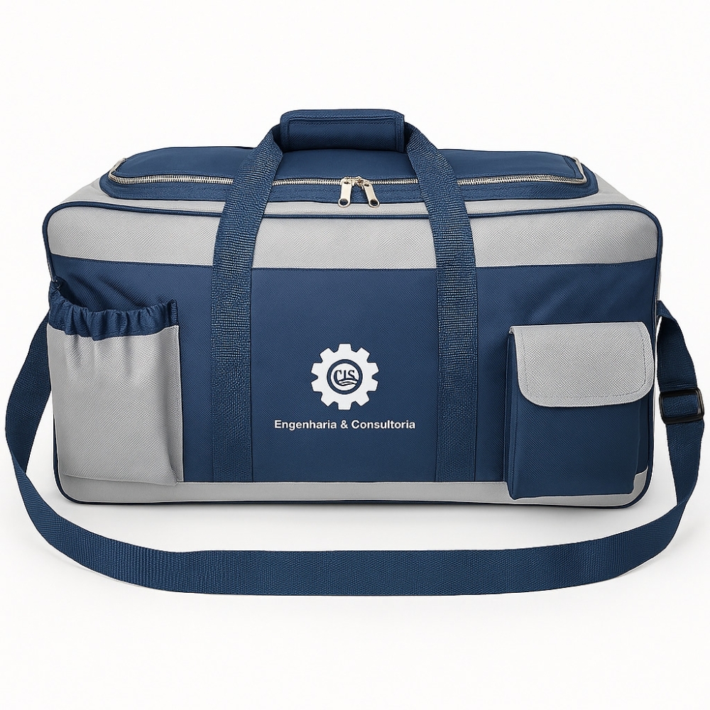 Bolsa G Grande com Bolso para Tênis – Personalizada em Lona-B149