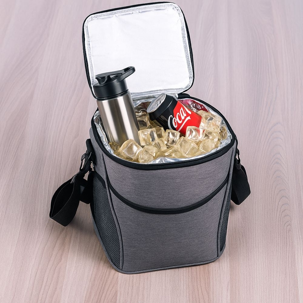 Bolsa Térmica Grande Personalizada em Lona Jeans com Alça Destacável – 20x26x20cm-BT901