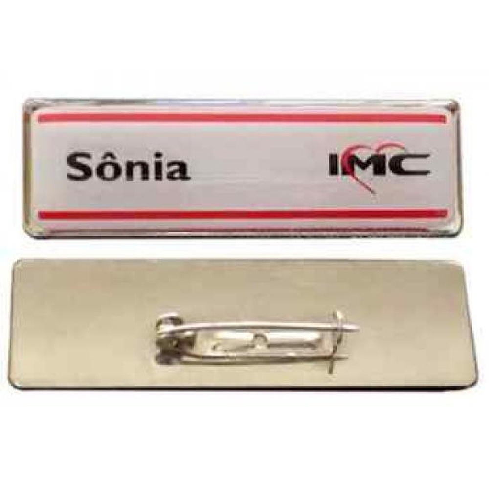 Bóton Crachá Resinado Personalizado – 60x23mm com Nome a Nome-BC01