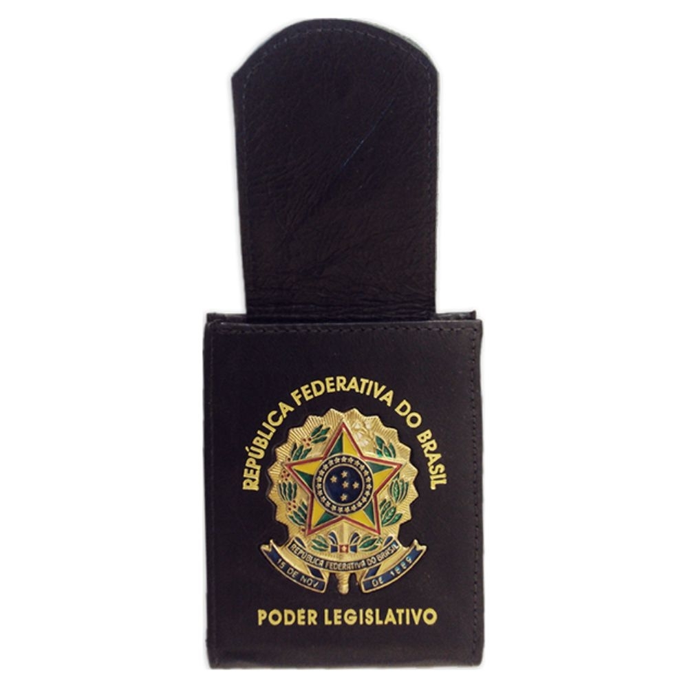 Carteira Horizontal com Lingueta e 2 Brasões da República – Couro Legítimo