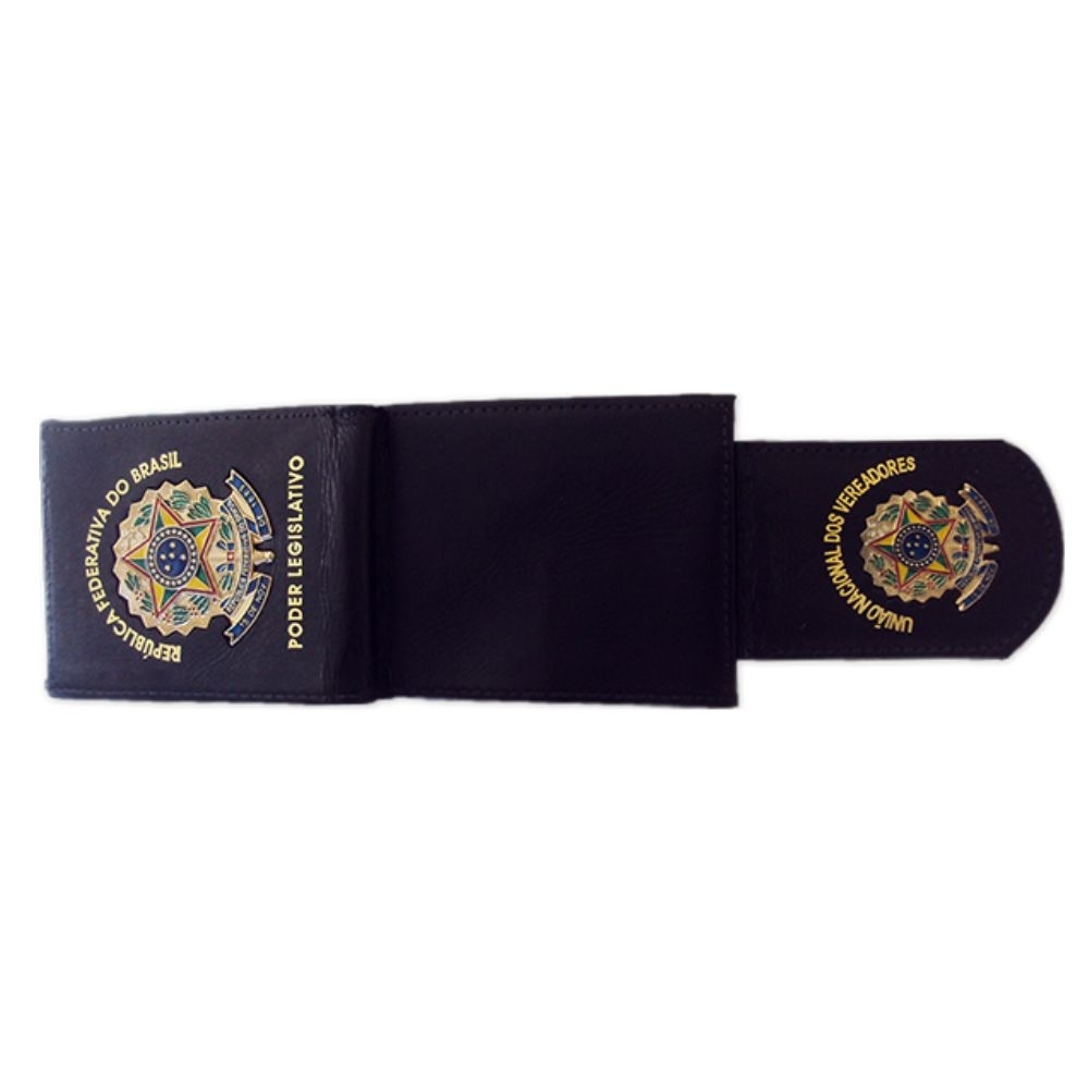 Carteira Horizontal com Lingueta e 2 Brasões da República – Couro Legítimo