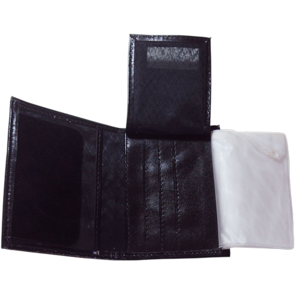 Carteira em Couro com Crachá Destacável e Brasão Removível