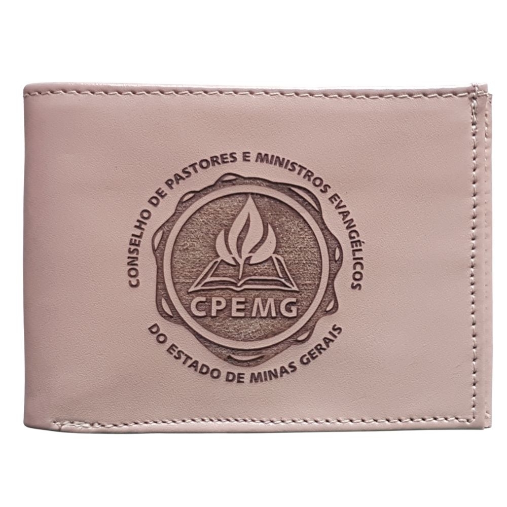 Carteira em Couro com Porta-Notas e Gravação a Laser-CPELZ