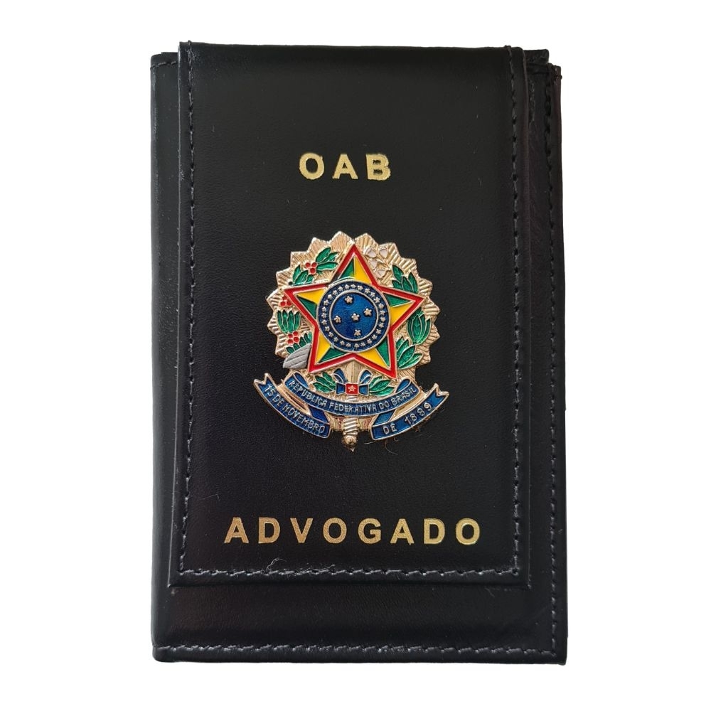 Carteira para Advogado(a) em Couro com Brasão – Personalizada-013P