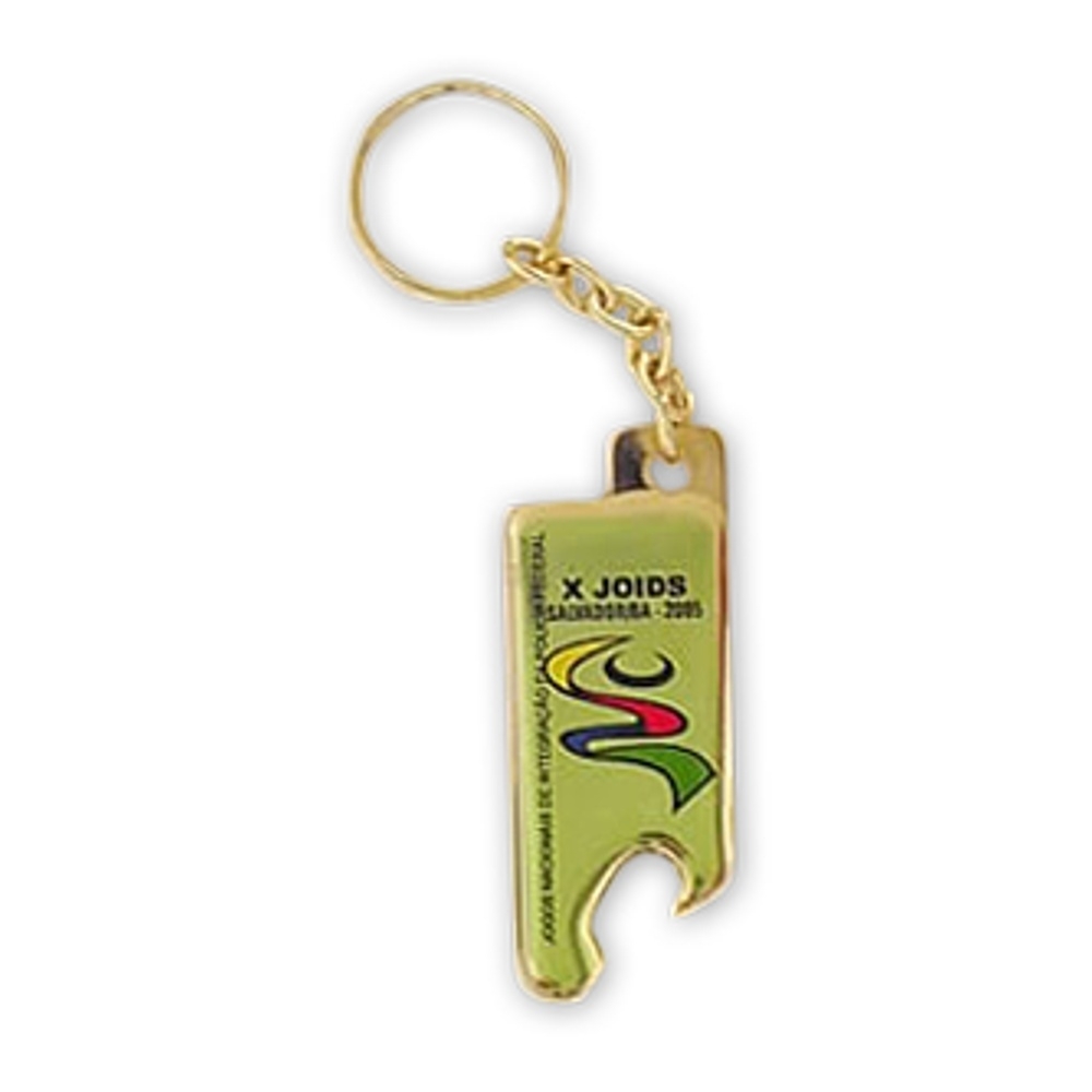 Chaveiro Abridor com Corrente – Personalizado em Metal com Resina