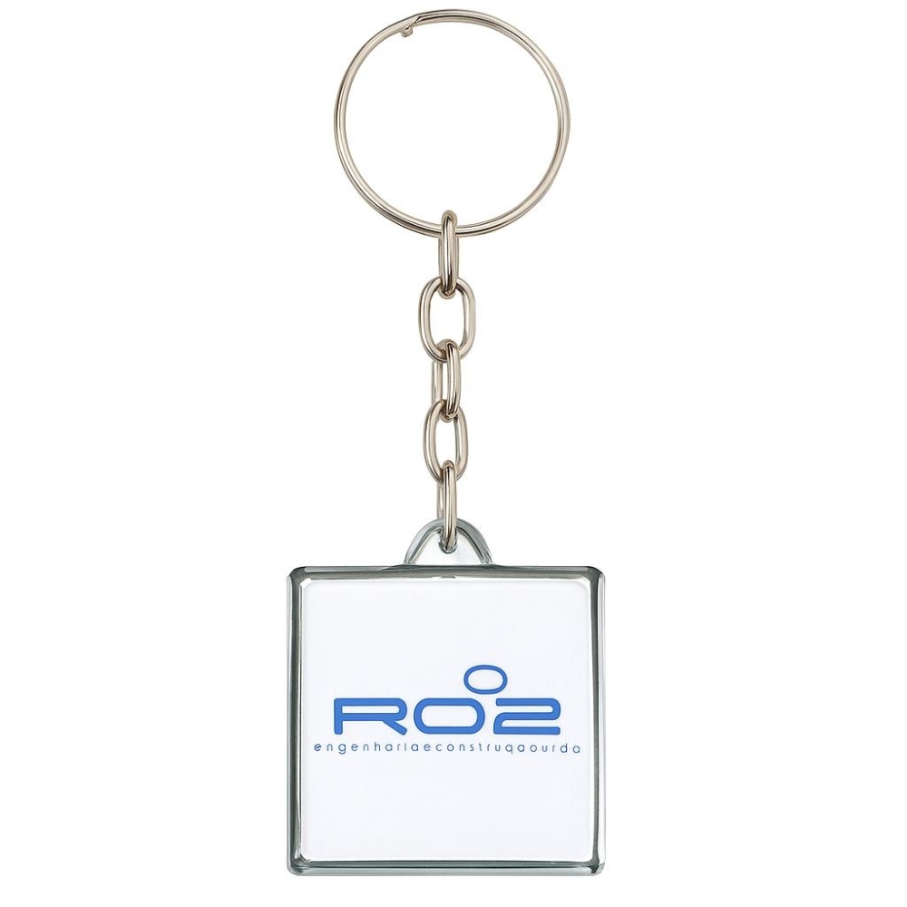 Chaveiro com Corrente Personalizado – Metal com Resina Epóxi