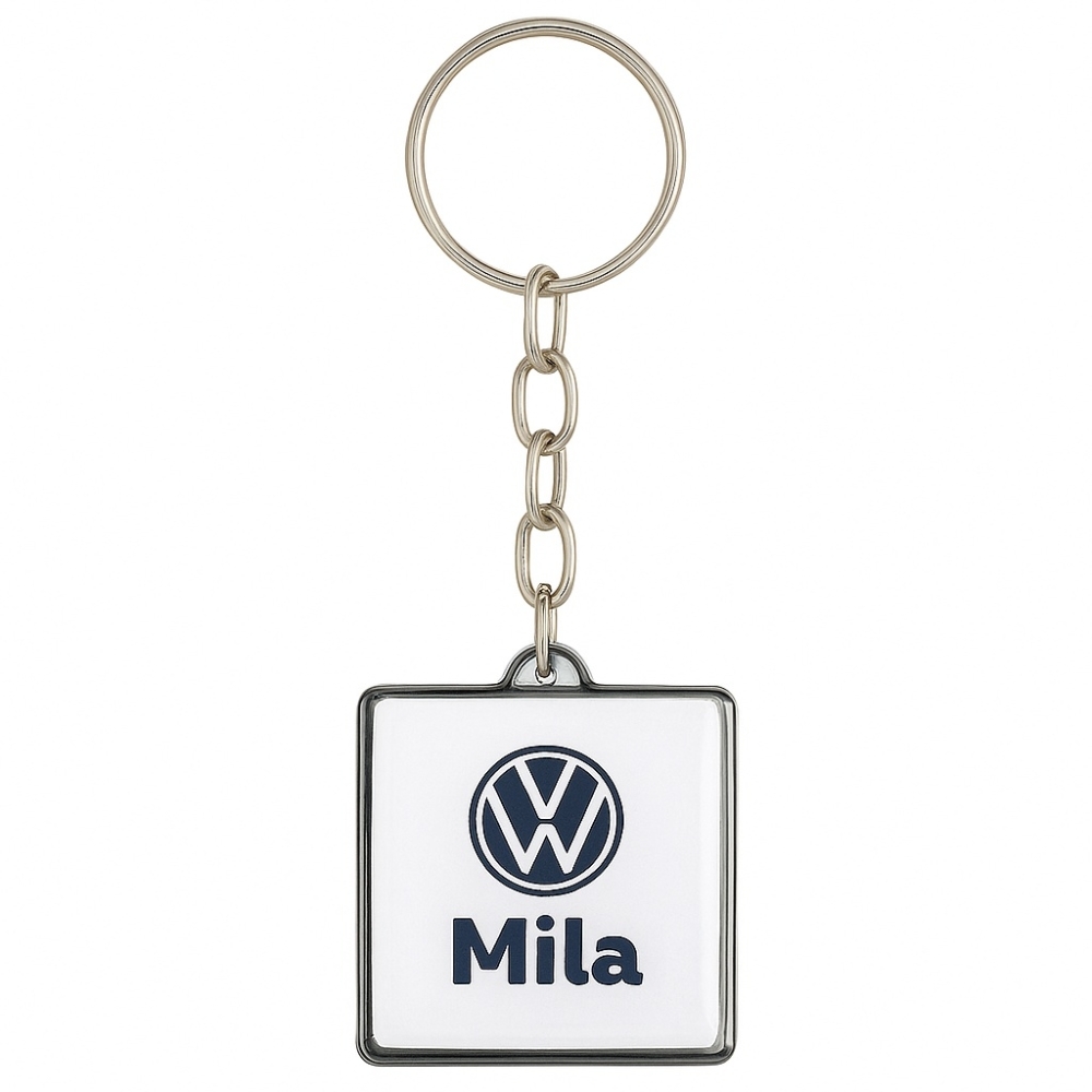 Chaveiro com Corrente Personalizado – Metal com Resina Epóxi