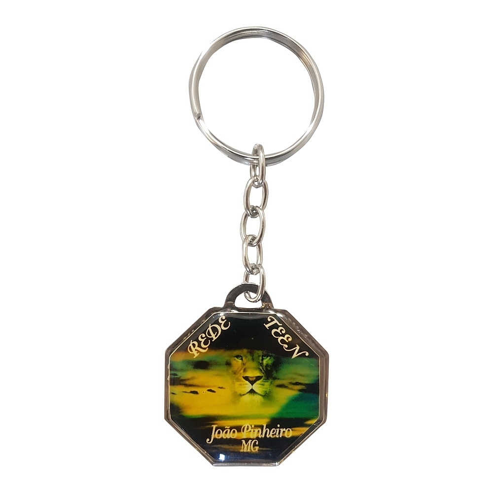 Chaveiro com Corrente Personalizado – Metal com Resina Epóxi