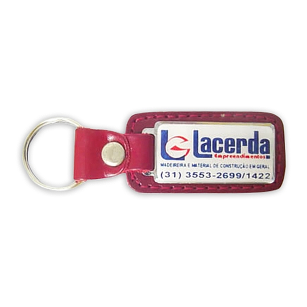 Chaveiro de Couro com Metal – Resina Vitrificada e Acabamento Premium-C2P