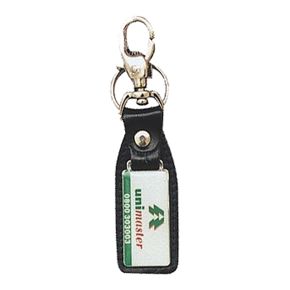 Chaveiro de Couro e Metal – Impressão Digital com Resina Vitrificada-CAM