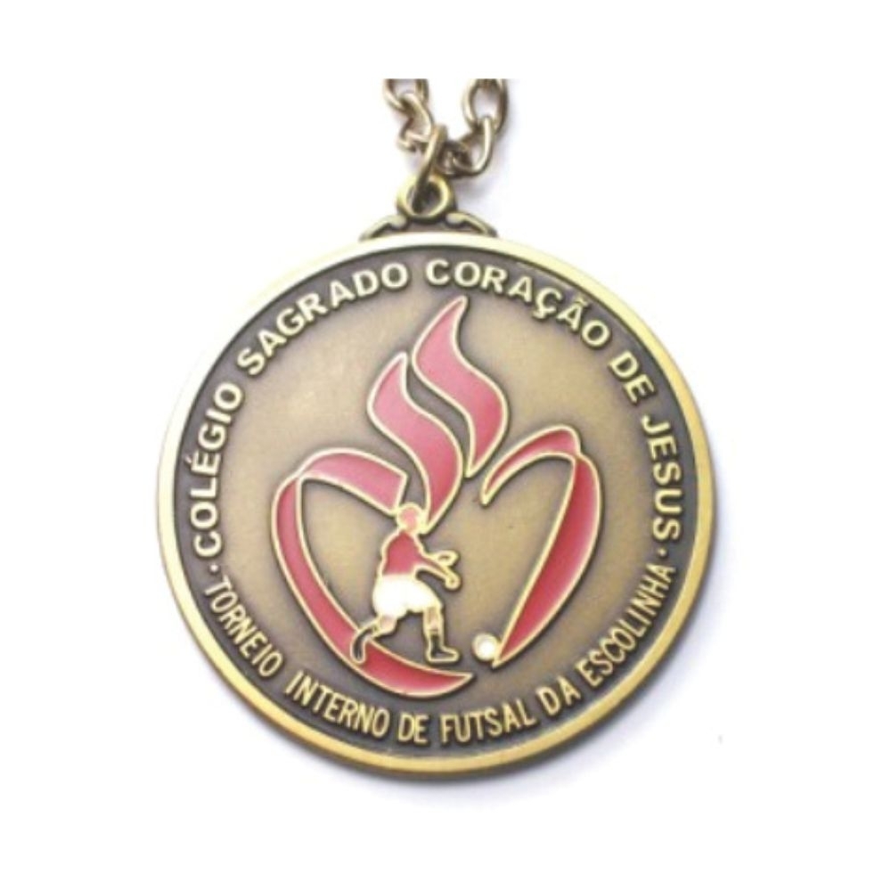 Medalha MECP1 em Metal com Busto Tridimensional e Fita de Cetim-MEBB