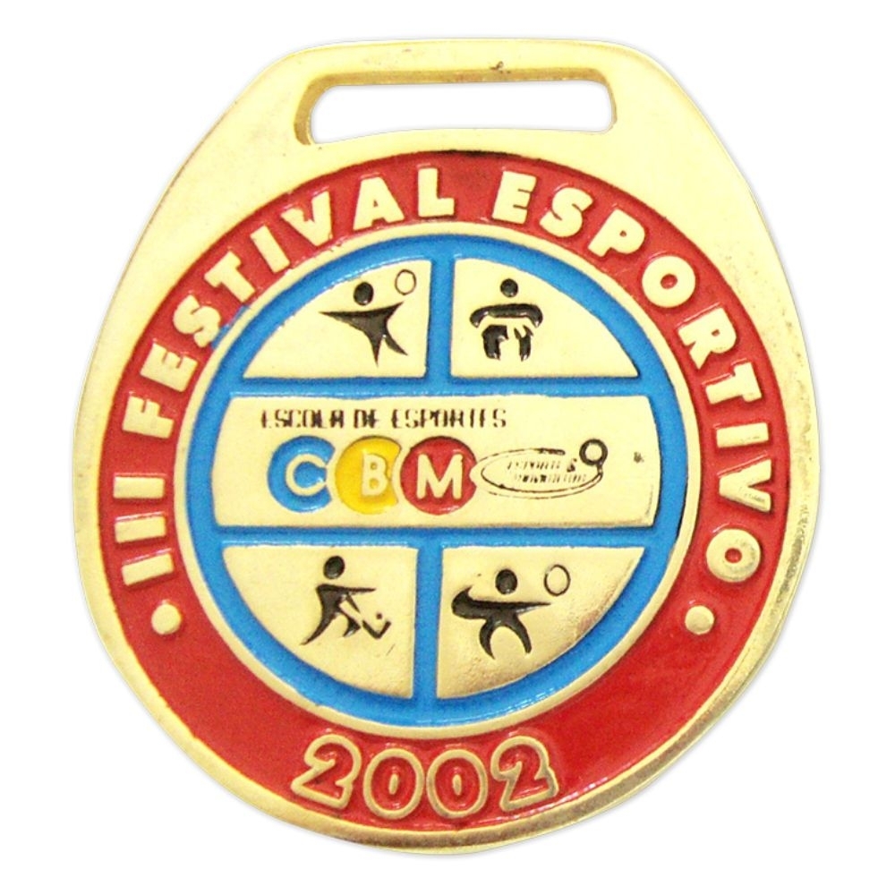 Medalha MECP4 Fundida em Zamac com Fita de Cetim – Banhos Variados-MECP3