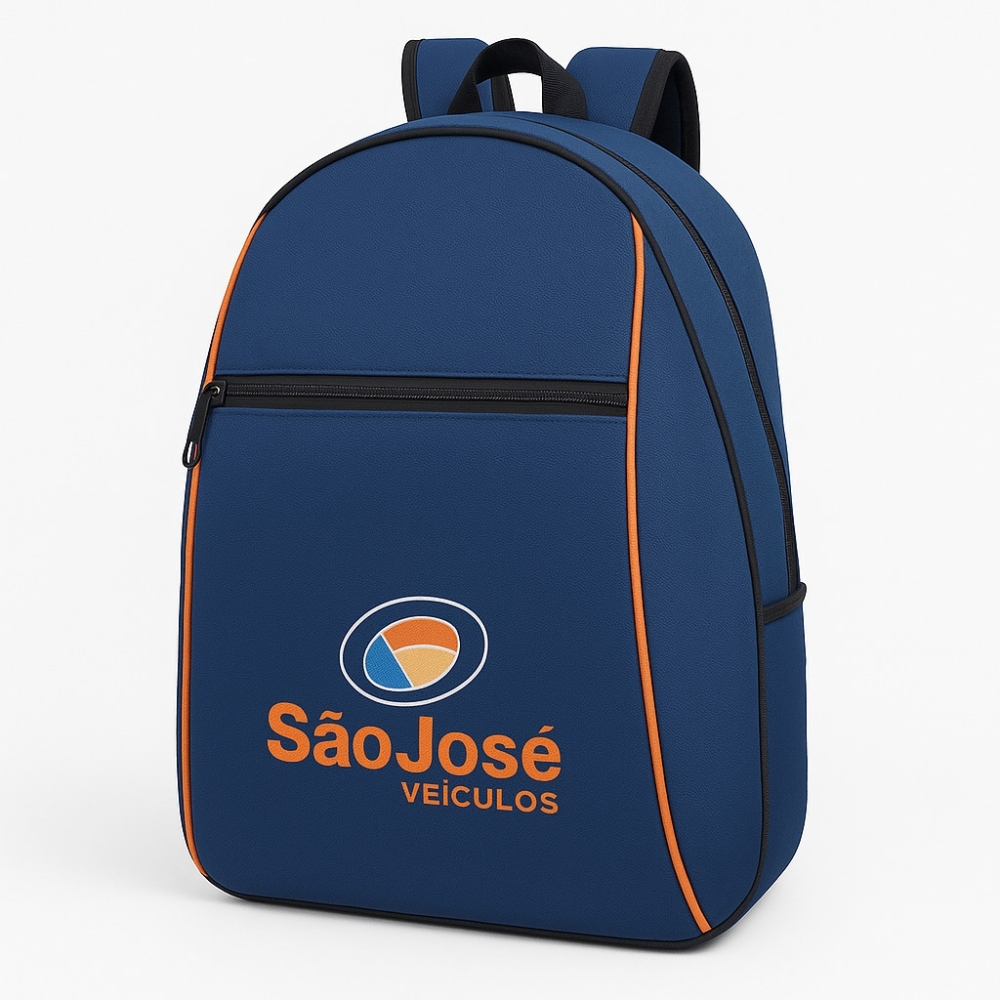 Mochila Básica Personalizada em Lona com Bolso Frontal-M824