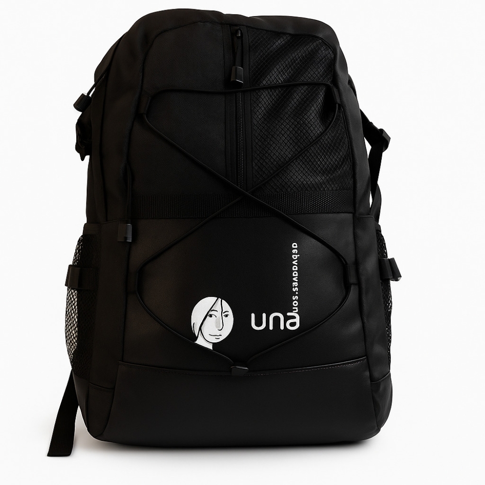 Mochila Personalizada com Compartimento para Notebook e Detalhes em Couro-M400