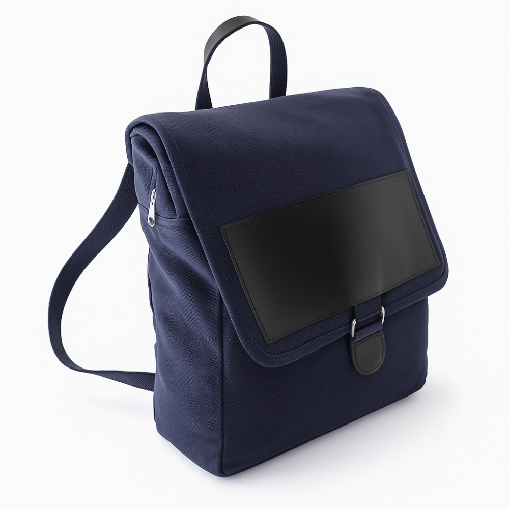 Mochila de Lona Algodão Personalizada – Estilo Retrô com Couro Sintético-M882