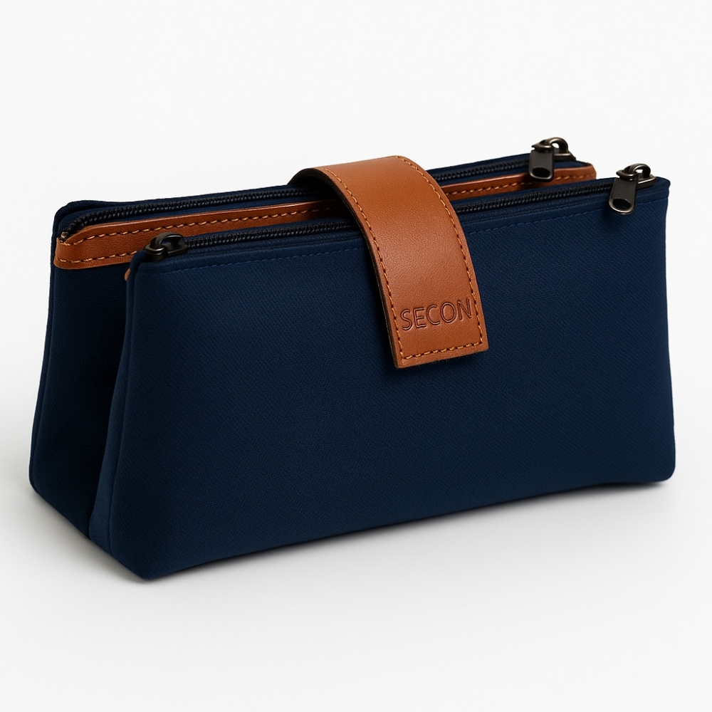 Necessaire Dobrável em Lona 600 com Detalhes em Couro – Prática e Personalizável-NC132