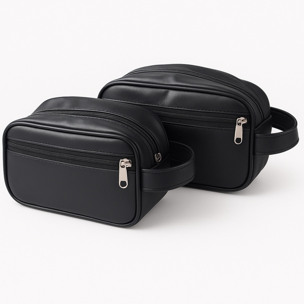 Necessaire de Mão em Couro Ecológico com Bolso Externo – Modelo AB12-AB13