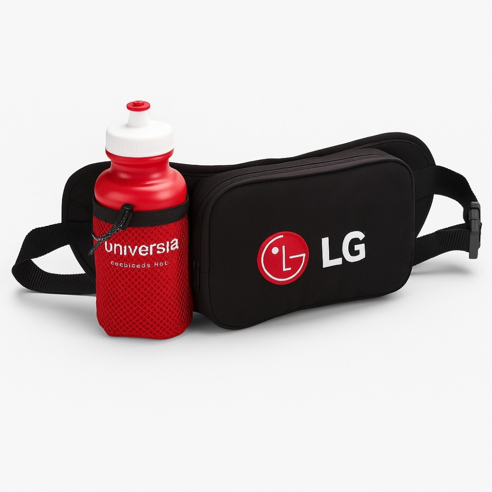 Pochete Personalizada com Porta Squeeze – Nylon Amassado e Tela Plástica-PO144